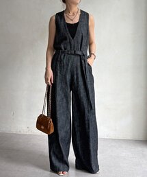 DouDou | 【WEB限定】Vネックデニムオールインワン(つなぎ/オールインワン)