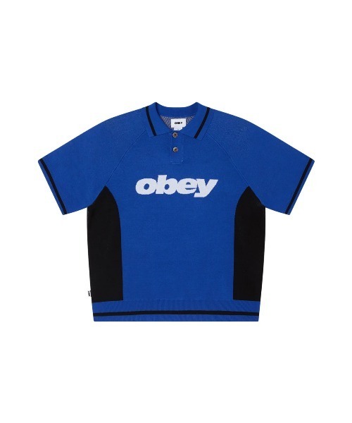 OBEY(オベイ)の「OBEY SPORT POLO SWEATER(オベイ スポーツ ポロ セーター)(ニット/セーター・メンズ・ホワイト系/ブルー系・X-LARGE/MEDIUM/LARGE)」の1枚目の写真