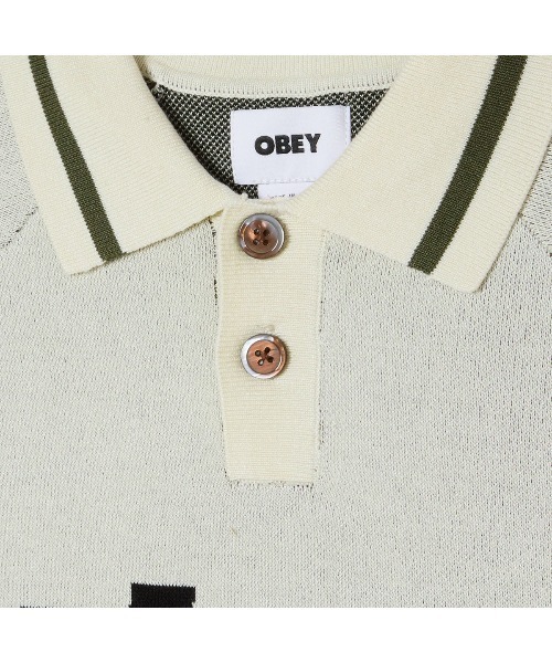 OBEY(オベイ)の「OBEY SPORT POLO SWEATER(オベイ スポーツ ポロ セーター)(ニット/セーター・メンズ・ホワイト系/ブルー系・X-LARGE/MEDIUM/LARGE)」の4枚目の写真