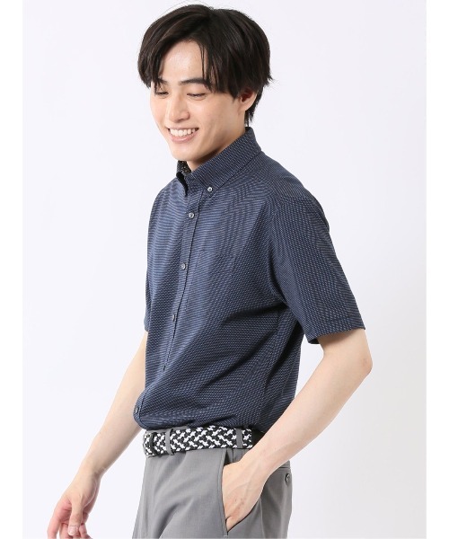 renoma(レノマ)の「ビズシャツ メンズ 半袖 ストレッチ 吸水速乾 イージーケア ボタンダウン アルティマ 綿混 クールビズ (ビジネスシャツ・メンズ・ネイビー・MEDIUM/X-LARGE/LARGE)」の8枚目の写真