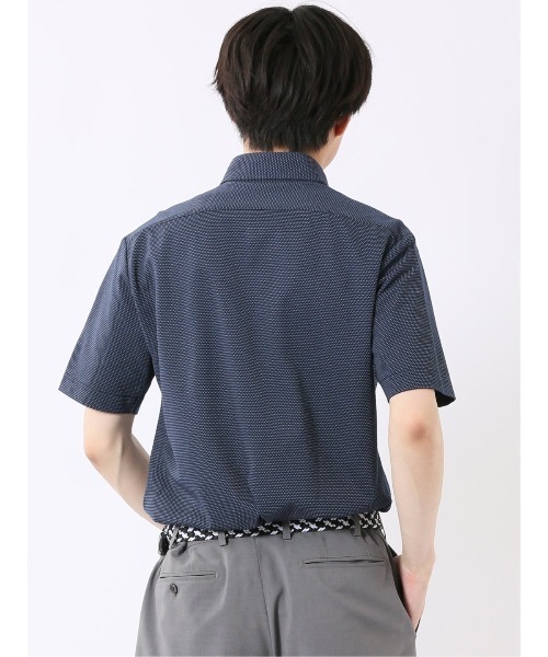 renoma(レノマ)の「ビズシャツ メンズ 半袖 ストレッチ 吸水速乾 イージーケア ボタンダウン アルティマ 綿混 クールビズ (ビジネスシャツ・メンズ・ネイビー・MEDIUM/X-LARGE/LARGE)」の9枚目の写真