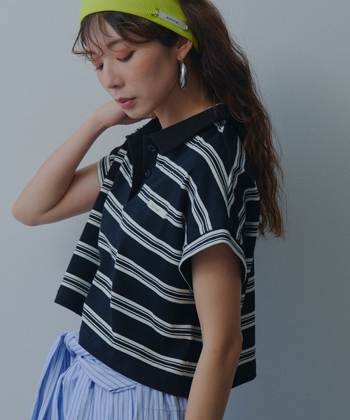 bohmal(ボマール)の「マルチボーダーポロTシャツ(Tシャツ/カットソー・レディース・ネイビー/レッド/ブラック・FREE)」の12枚目の写真