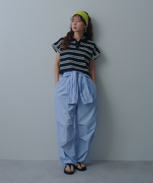 bohmal(ボマール)の「マルチボーダーポロTシャツ(Tシャツ/カットソー・レディース・ネイビー/レッド/ブラック・FREE)」の10枚目の写真