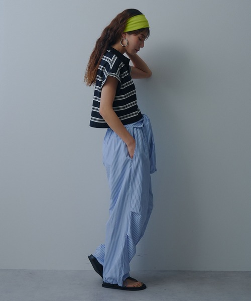 bohmal(ボマール)の「マルチボーダーポロTシャツ(Tシャツ/カットソー・レディース・ネイビー/レッド/ブラック・FREE)」の6枚目の写真