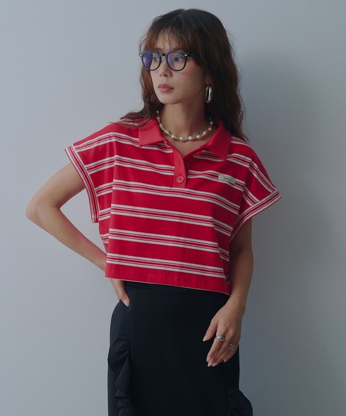 bohmal(ボマール)の「マルチボーダーポロTシャツ(Tシャツ/カットソー・レディース・ネイビー/レッド/ブラック・FREE)」の22枚目の写真