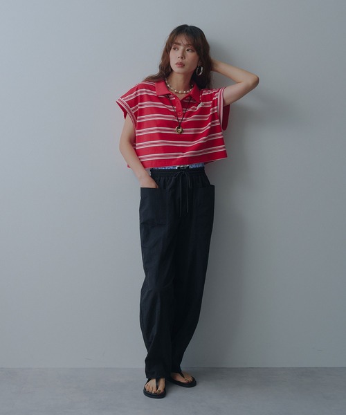 bohmal(ボマール)の「マルチボーダーポロTシャツ(Tシャツ/カットソー・レディース・ネイビー/レッド/ブラック・FREE)」の21枚目の写真
