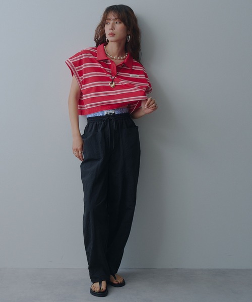 bohmal(ボマール)の「マルチボーダーポロTシャツ(Tシャツ/カットソー・レディース・ネイビー/レッド/ブラック・FREE)」の20枚目の写真
