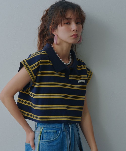 bohmal(ボマール)の「マルチボーダーポロTシャツ(Tシャツ/カットソー・レディース・ネイビー/レッド/ブラック・FREE)」の19枚目の写真