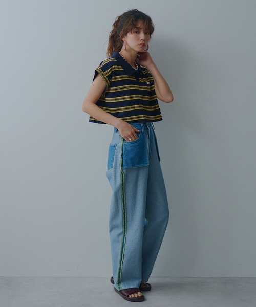 bohmal(ボマール)の「マルチボーダーポロTシャツ(Tシャツ/カットソー・レディース・ネイビー/レッド/ブラック・FREE)」の17枚目の写真