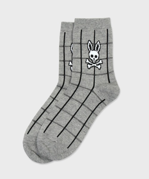 Psycho Bunny（サイコバニー）の「ウィンドペンチェック ミドルソックス（ソックス/靴下・メンズ・ブラック/ライトグレー/ネイビー・25-27）」の3枚目の写真