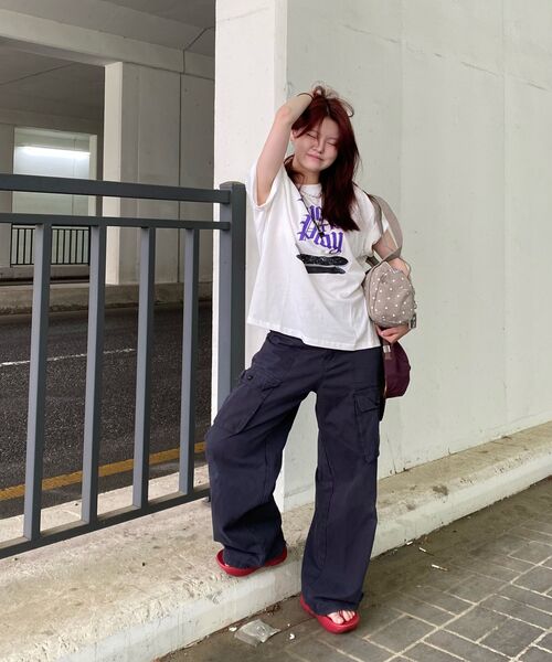 URBAN PLAYERS(アーバンプレイヤーズ)の「ビビプリント半袖Tシャツ (2COLOR)(Tシャツ/カットソー・レディース・ブラック/ホワイト・MEDIUM/LARGE/X-LARGE)」の9枚目の写真