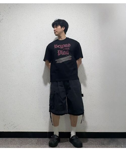 URBAN PLAYERS(アーバンプレイヤーズ)の「ビビプリント半袖Tシャツ (2COLOR)(Tシャツ/カットソー・レディース・ブラック/ホワイト・MEDIUM/LARGE/X-LARGE)」の4枚目の写真