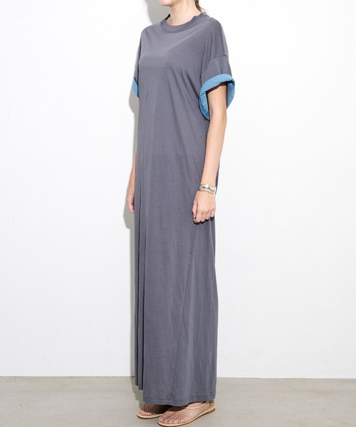 LE CIEL BLEU(ルシェルブルー)の「マキシTシャツドレス / Maxi T-Shirt Dress(ワンピース・レディース・ブラック/チャコールグレー・38/36)」の12枚目の写真