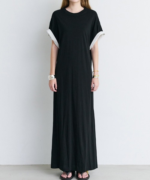 LE CIEL BLEU(ルシェルブルー)の「マキシTシャツドレス / Maxi T-Shirt Dress(ワンピース・レディース・ブラック/チャコールグレー・38/36)」の21枚目の写真