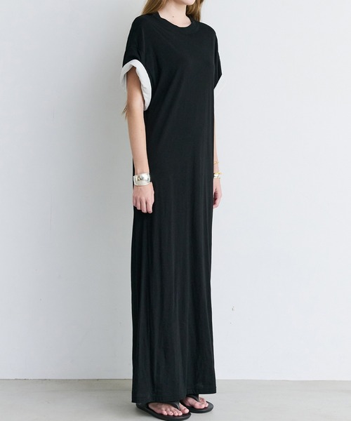 LE CIEL BLEU(ルシェルブルー)の「マキシTシャツドレス / Maxi T-Shirt Dress(ワンピース・レディース・ブラック/チャコールグレー・38/36)」の22枚目の写真