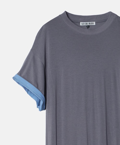 LE CIEL BLEU(ルシェルブルー)の「マキシTシャツドレス / Maxi T-Shirt Dress(ワンピース・レディース・ブラック/チャコールグレー・38/36)」の7枚目の写真