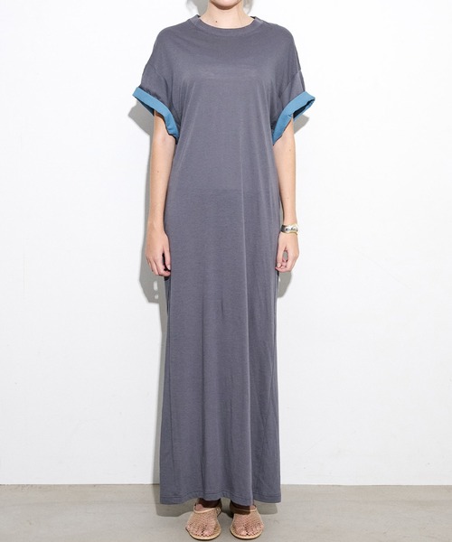LE CIEL BLEU(ルシェルブルー)の「マキシTシャツドレス / Maxi T-Shirt Dress(ワンピース・レディース・ブラック/チャコールグレー・38/36)」の10枚目の写真
