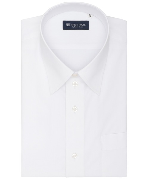 TOKYO SHIRTS(トウキョウシャツ)の「【透け防止】 形態安定ノンアイロン レギュラー 半袖ビジネスワイシャツ 白無地(ビジネスシャツ・メンズ・ホワイト・首回り37cm/首回り39cm/首回り41cm/首回り42cm/首回り43cm)」の1枚目の写真