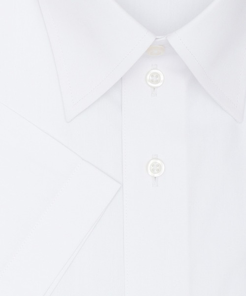 TOKYO SHIRTS(トウキョウシャツ)の「【透け防止】 形態安定ノンアイロン レギュラー 半袖ビジネスワイシャツ 白無地(ビジネスシャツ・メンズ・ホワイト・首回り37cm/首回り39cm/首回り41cm/首回り42cm/首回り43cm)」の3枚目の写真