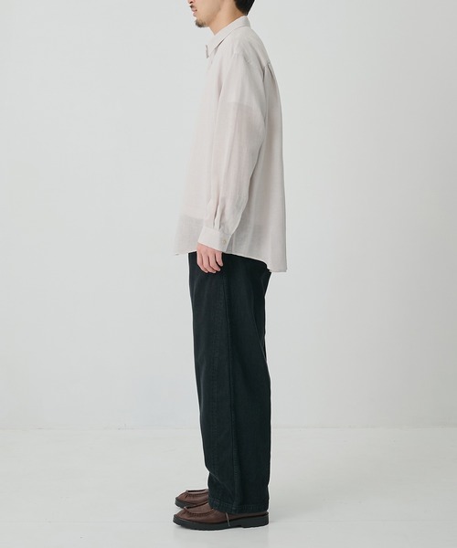 CITY TOKYO(シティトウキョウ)の「【CITY TOKYO/シティートーキョー】Twist linen リラックスシャツ(シャツ/ブラウス・メンズ・オフホワイト/ブラック・2/1/3)」の5枚目の写真