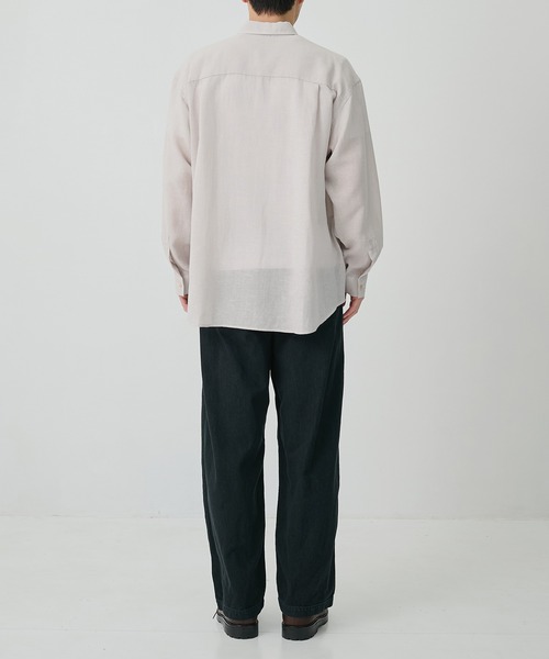 CITY TOKYO(シティトウキョウ)の「【CITY TOKYO/シティートーキョー】Twist linen リラックスシャツ(シャツ/ブラウス・メンズ・オフホワイト/ブラック・2/1/3)」の6枚目の写真