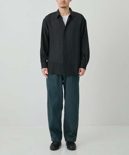 CITY TOKYO(シティトウキョウ)の「【CITY TOKYO/シティートーキョー】Twist linen リラックスシャツ(シャツ/ブラウス・メンズ・オフホワイト/ブラック・2/1/3)」の11枚目の写真