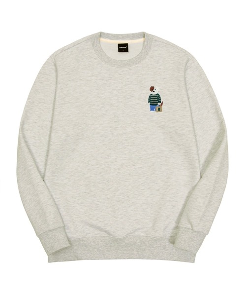 OKSTAR(オクスター)の「ミニミカジュアルブロドック刺繍特厚裏毛スウェット(スウェット・レディース・クリーム/グレー/ネイビー/ダークグリーン/ブラック/ホワイト/ライトベージュ/ライトグレー/オートミール/カーキ/ベージュ・2XL/LARGE/MEDIUM/SMALL/X-LARGE/4XL/3XL)」の7枚目の写真