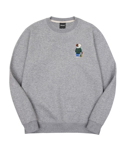 OKSTAR(オクスター)の「ミニミカジュアルブロドック刺繍特厚裏毛スウェット(スウェット・レディース・クリーム/グレー/ネイビー/ダークグリーン/ブラック/ホワイト/ライトベージュ/ライトグレー/オートミール/カーキ/ベージュ・2XL/LARGE/MEDIUM/SMALL/X-LARGE/4XL/3XL)」の4枚目の写真