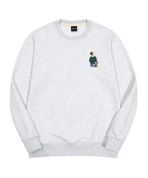 OKSTAR(オクスター)の「ミニミカジュアルブロドック刺繍特厚裏毛スウェット(スウェット・レディース・クリーム/グレー/ネイビー/ダークグリーン/ブラック/ホワイト/ライトベージュ/ライトグレー/オートミール/カーキ/ベージュ・2XL/LARGE/MEDIUM/SMALL/X-LARGE/4XL/3XL)」の3枚目の写真