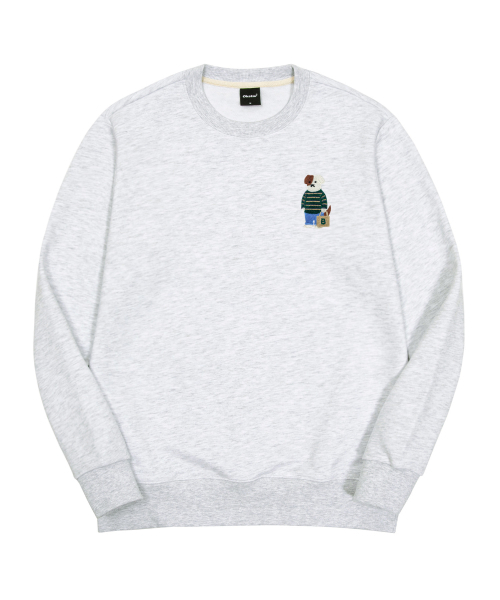 OKSTAR(オクスター)の「ミニミカジュアルブロドック刺繍特厚裏毛スウェット(スウェット・レディース・クリーム/グレー/ネイビー/ダークグリーン/ブラック/ホワイト/ライトベージュ/ライトグレー/オートミール/カーキ/ベージュ・2XL/LARGE/MEDIUM/SMALL/X-LARGE/4XL/3XL)」の13枚目の写真