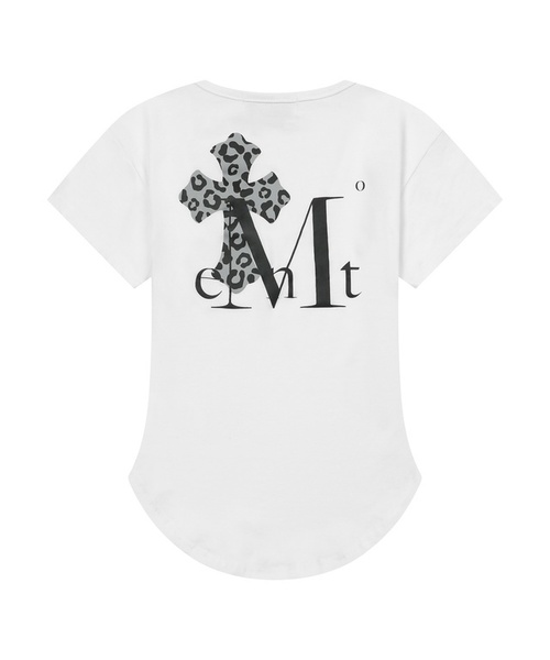 MUCENT(ムセント)の「サハラヒョウ柄クロスバックロゴUネッククルーネック半袖Tシャツ(2カラー)(Tシャツ/カットソー・レディース・ホワイト/ブラック・FREE)」の2枚目の写真