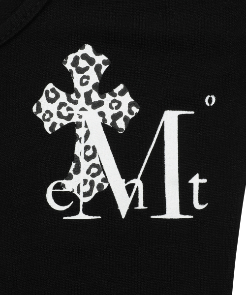 MUCENT(ムセント)の「サハラヒョウ柄クロスバックロゴUネッククルーネック半袖Tシャツ(2カラー)(Tシャツ/カットソー・レディース・ホワイト/ブラック・FREE)」の4枚目の写真