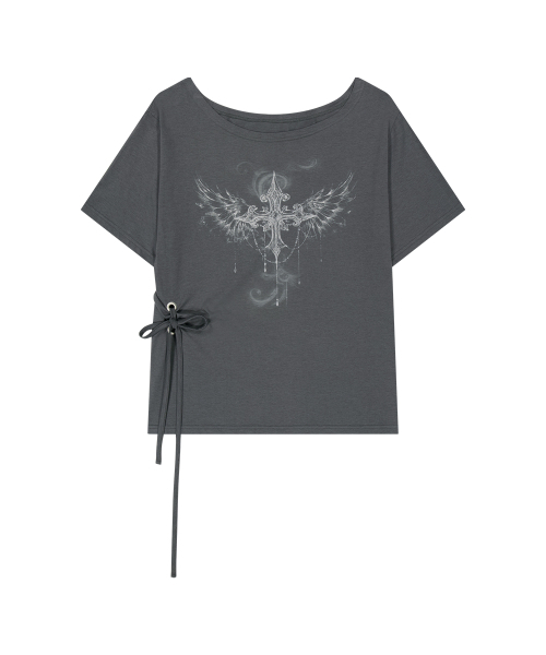 as you are(アズユーアー)の「キッチアイレットオーバーサイズTシャツチャコール(Tシャツ/カットソー・レディース・その他・OS)」の4枚目の写真