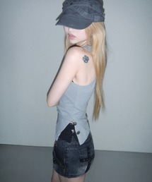 side chrome ribbed tank top
