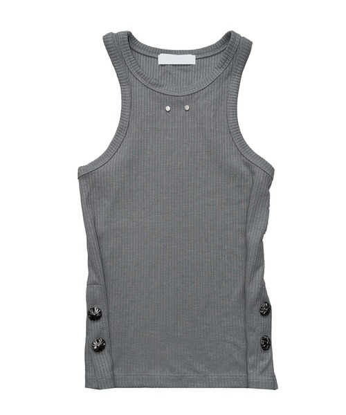 THEAIRTOWN(ジエアタウン)の「side chrome ribbed tank top(タンクトップ・レディース・ブラック/グレー・FREE)」の11枚目の写真