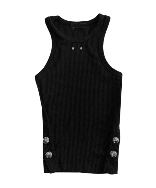 THEAIRTOWN(ジエアタウン)の「side chrome ribbed tank top(タンクトップ・レディース・ブラック/グレー・FREE)」の10枚目の写真