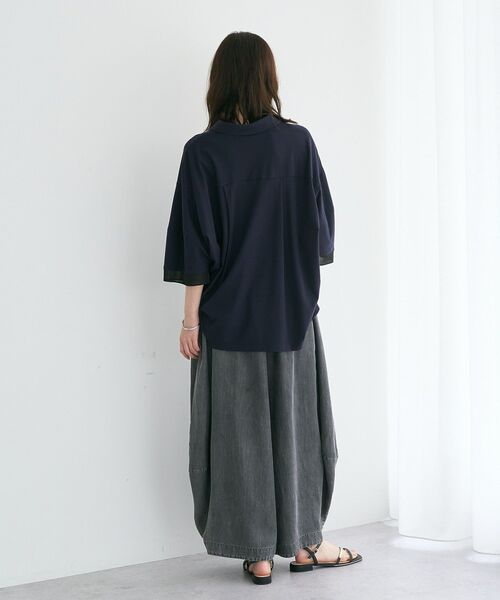 Editt by YECCA VECCA(エディットバイイェッカヴェッカ)の「テンセルデニムコクーンドレープパンツ(その他パンツ・レディース・インディゴブルー/ブラック・FREE)」の7枚目の写真