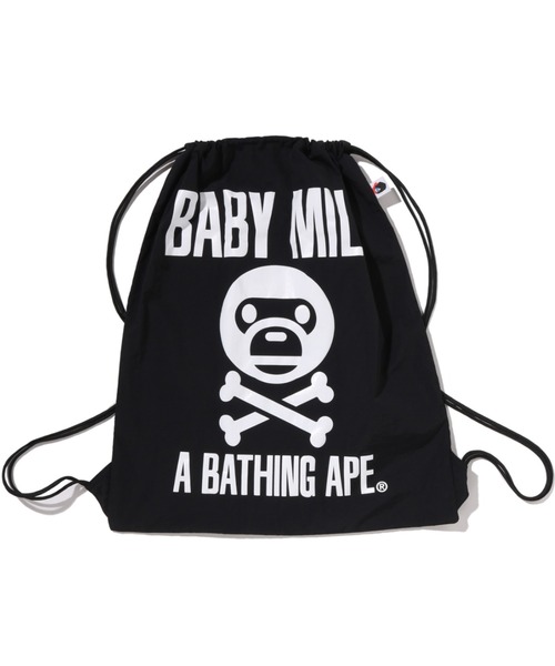 A BATHING APE（アベイシングエイプ）の「BABY MILO CROSSBONE KNAPSACK（バックパック/リュック・メンズ・ブラック/グリーン・FREE）」の2枚目の写真