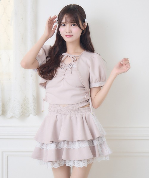 couture BY ROJITA(クチュールバイロジータ)の「【セットアップ対応】ラメスウェットキャミボレロセット(Tシャツ/カットソー・レディース・グレー/ピンク/ブラック・FREE)」の9枚目の写真