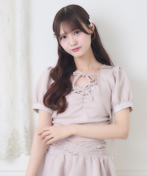 couture BY ROJITA(クチュールバイロジータ)の「【セットアップ対応】ラメスウェットキャミボレロセット(Tシャツ/カットソー・レディース・グレー/ピンク/ブラック・FREE)」の5枚目の写真