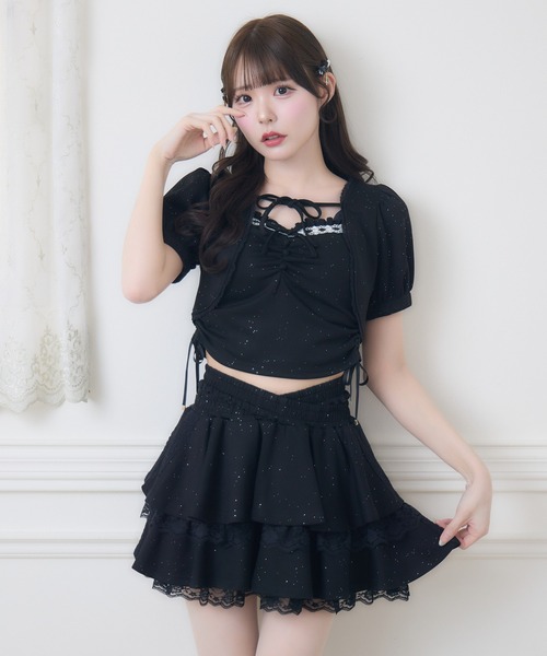 couture BY ROJITA(クチュールバイロジータ)の「【セットアップ対応】ラメスウェットキャミボレロセット(Tシャツ/カットソー・レディース・グレー/ピンク/ブラック・FREE)」の15枚目の写真