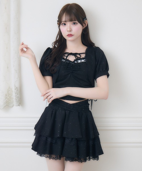 couture BY ROJITA(クチュールバイロジータ)の「【セットアップ対応】ラメスウェットキャミボレロセット(Tシャツ/カットソー・レディース・グレー/ピンク/ブラック・FREE)」の16枚目の写真