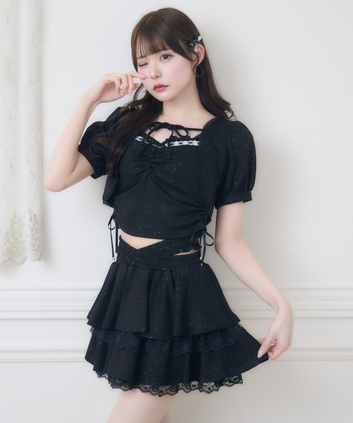 couture BY ROJITA(クチュールバイロジータ)の「【セットアップ対応】ラメスウェットキャミボレロセット(Tシャツ/カットソー・レディース・グレー/ピンク/ブラック・FREE)」の17枚目の写真
