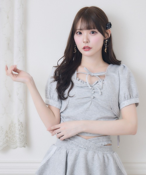 couture BY ROJITA(クチュールバイロジータ)の「【セットアップ対応】ラメスウェットキャミボレロセット(Tシャツ/カットソー・レディース・グレー/ピンク/ブラック・FREE)」の21枚目の写真