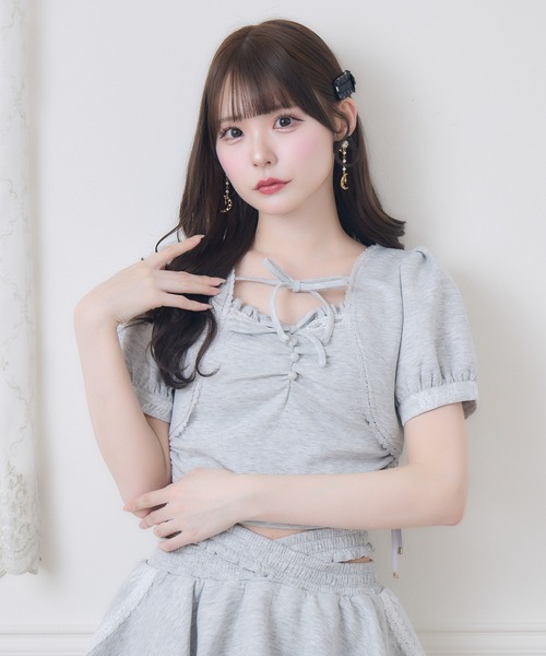 couture BY ROJITA(クチュールバイロジータ)の「【セットアップ対応】ラメスウェットキャミボレロセット(Tシャツ/カットソー・レディース・グレー/ピンク/ブラック・FREE)」の22枚目の写真
