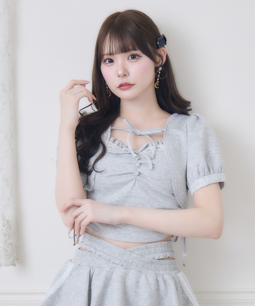 couture BY ROJITA(クチュールバイロジータ)の「【セットアップ対応】ラメスウェットキャミボレロセット(Tシャツ/カットソー・レディース・グレー/ピンク/ブラック・FREE)」の20枚目の写真