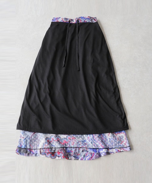 antiqua(アンティカ)の「ペイズリー柄 シアー Aライン スカート(スカート・レディース・パープル・ONESIZE)」の13枚目の写真