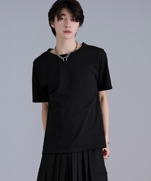 Ellno Loset(エルノロゼット)の「ラメプリントレースレイヤードTシャツ(Tシャツ/カットソー・メンズ・ボルドー/ブラック・SMALL/LARGE/MEDIUM)」の21枚目の写真