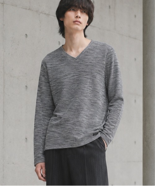 B.I.D.(ビーアイディー)の「《Bd》スラブ編み Vネック長袖カットソー(Tシャツ/カットソー・メンズ・その他/ブラック系/グレー系/ワイン系・MEDIUM/LARGE)」の1枚目の写真