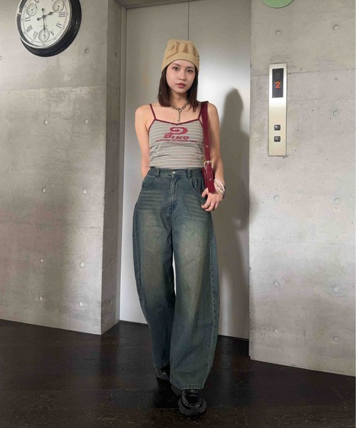 AS KNOW AS plus(アズノゥアズプラス)の「〇PIKO カップ付き アソートデザインキャミソール 【PIKO / ピコ】(キャミソール・レディース・イエロー/チャコールグレー/グリーン系その他/ブラウン系その他・FREE)」の5枚目の写真